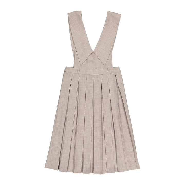 Oatmeal Pleated Jumper - Oatmeal - Posh New York