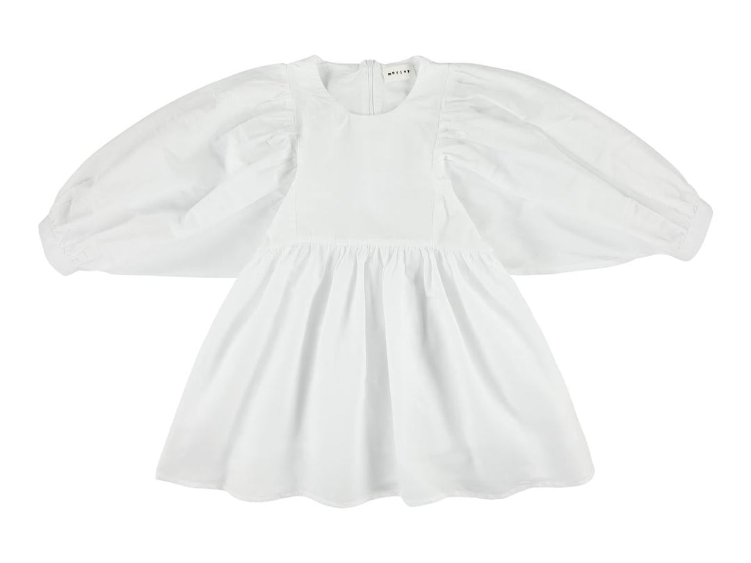 short dress with balloon sleeves - WHITE - Posh New York