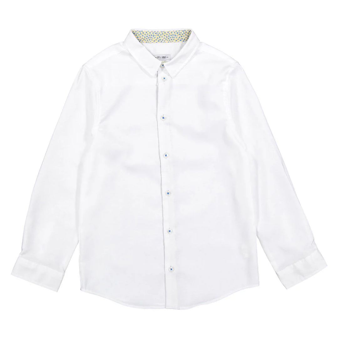 White Long Sleeve with Triangles Collar