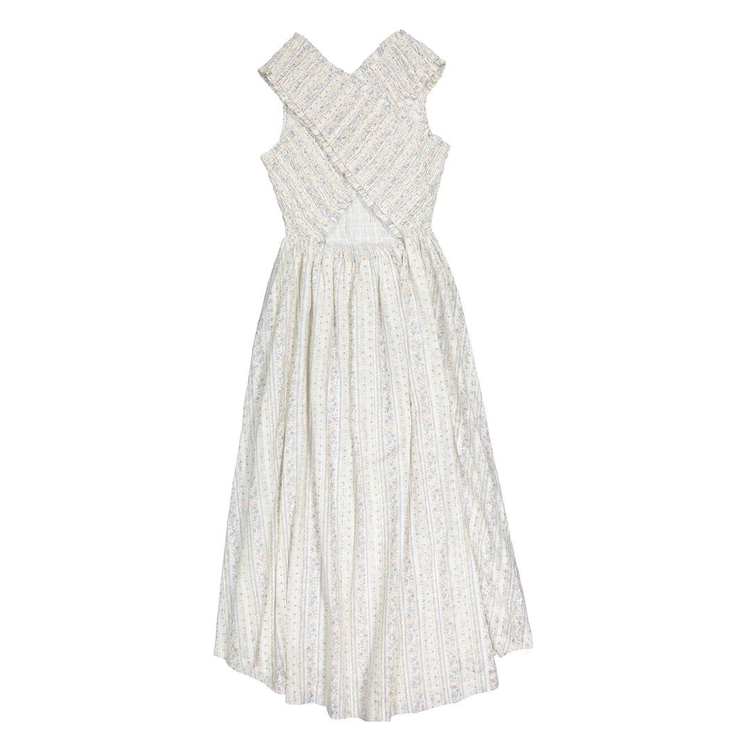 Vintage Printed Smocked Jumper Set  - Print