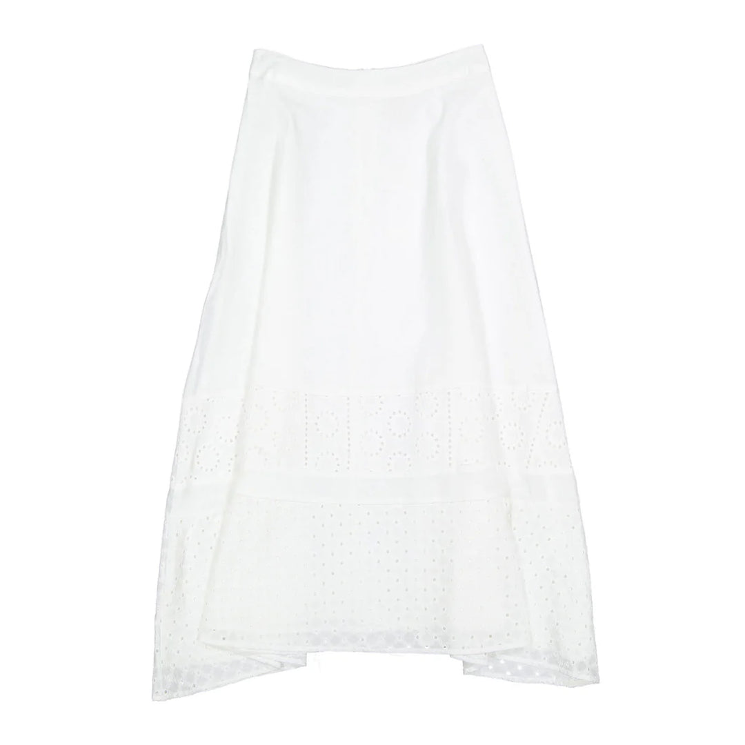 White Eyelet Bottom Skirt  - White