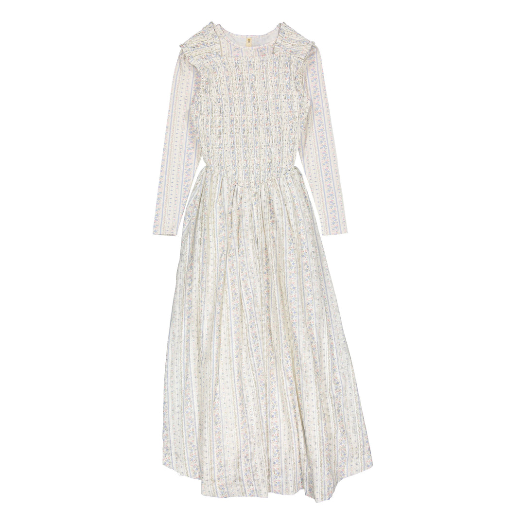 Vintage Printed Smocked Jumper Set  - Print