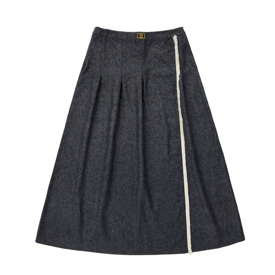 Side Fringe Skirt - Navy Marled