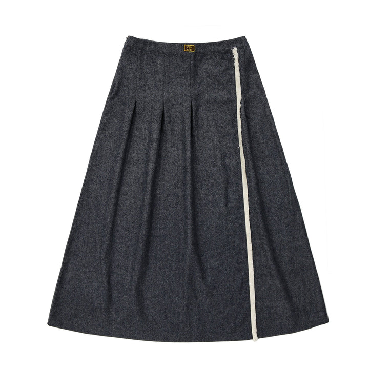 Side Fringe Skirt - Navy Marled
