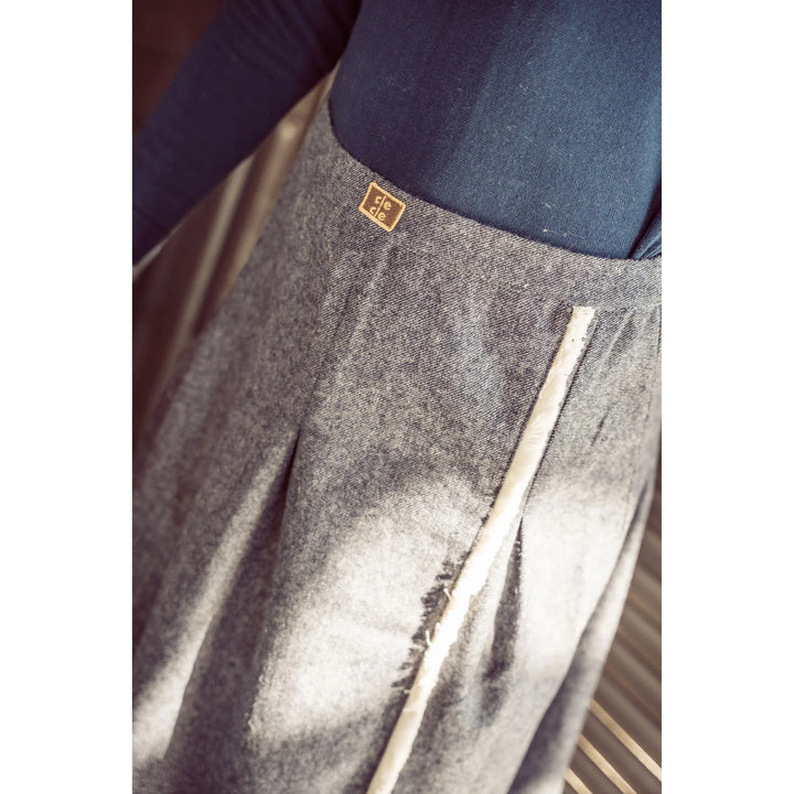 Side Fringe Skirt - Navy Marled