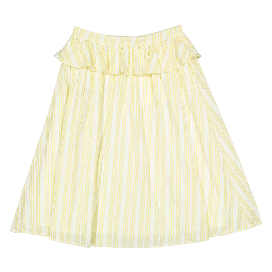 Yellow Lace Striped Skirt - Yellow