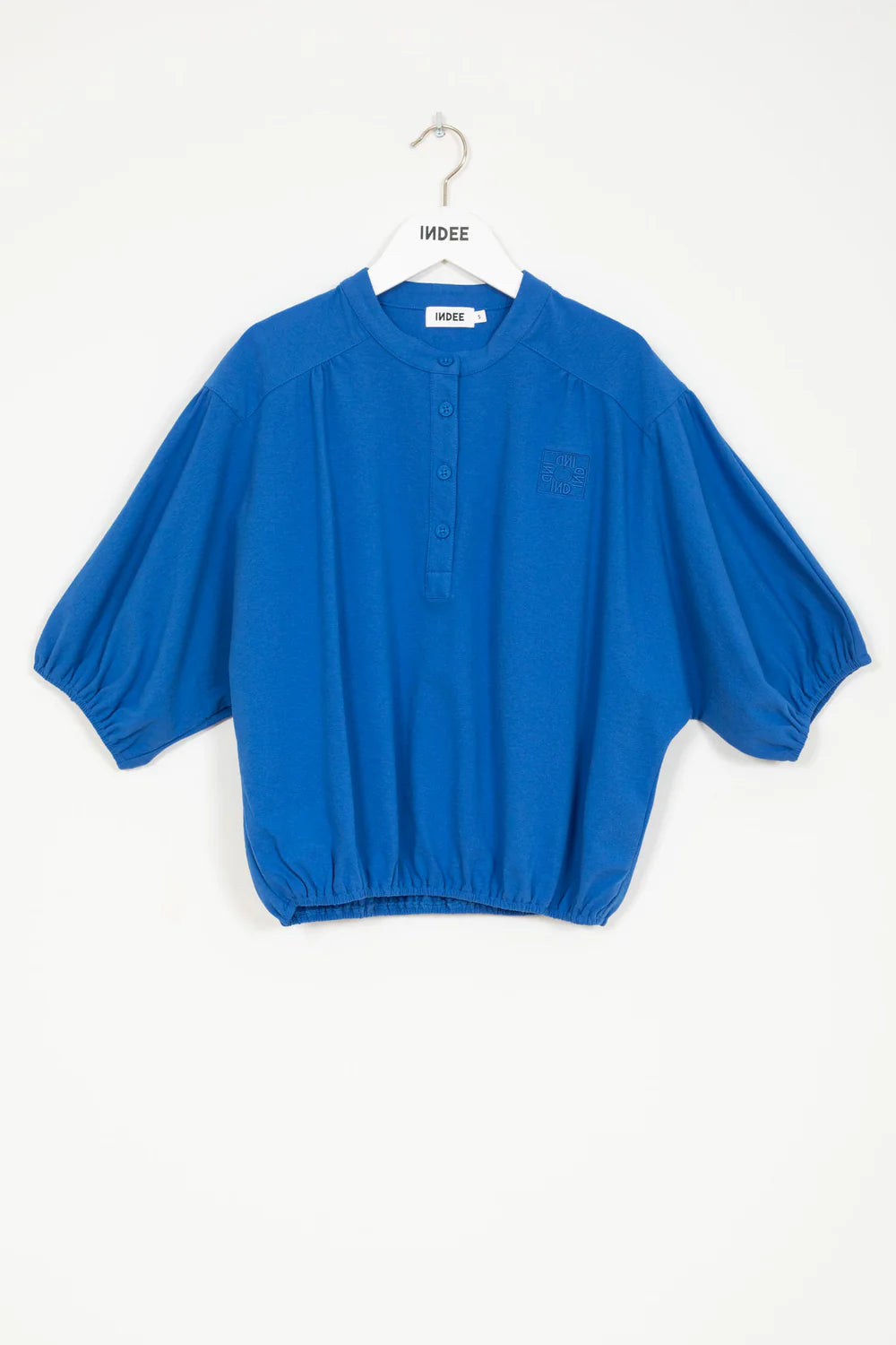 Tunisian Collar T-Shirt - Mykonos Blue