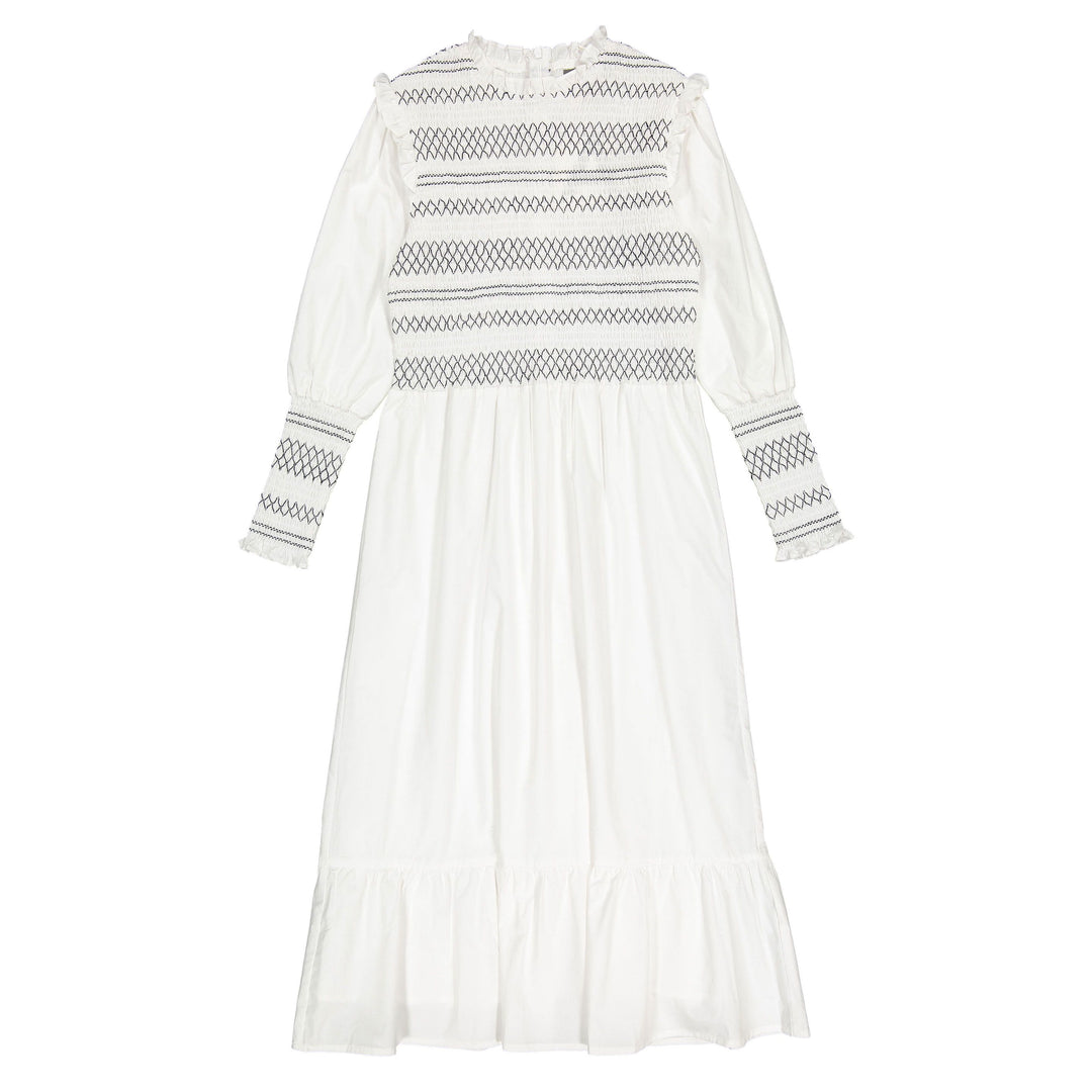 Smock Dress - White and Black