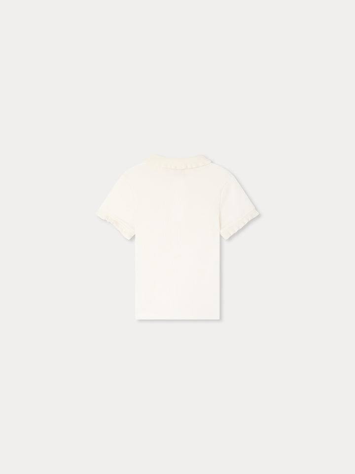 White Ruffle Tee - Upb Blanc Lait 102