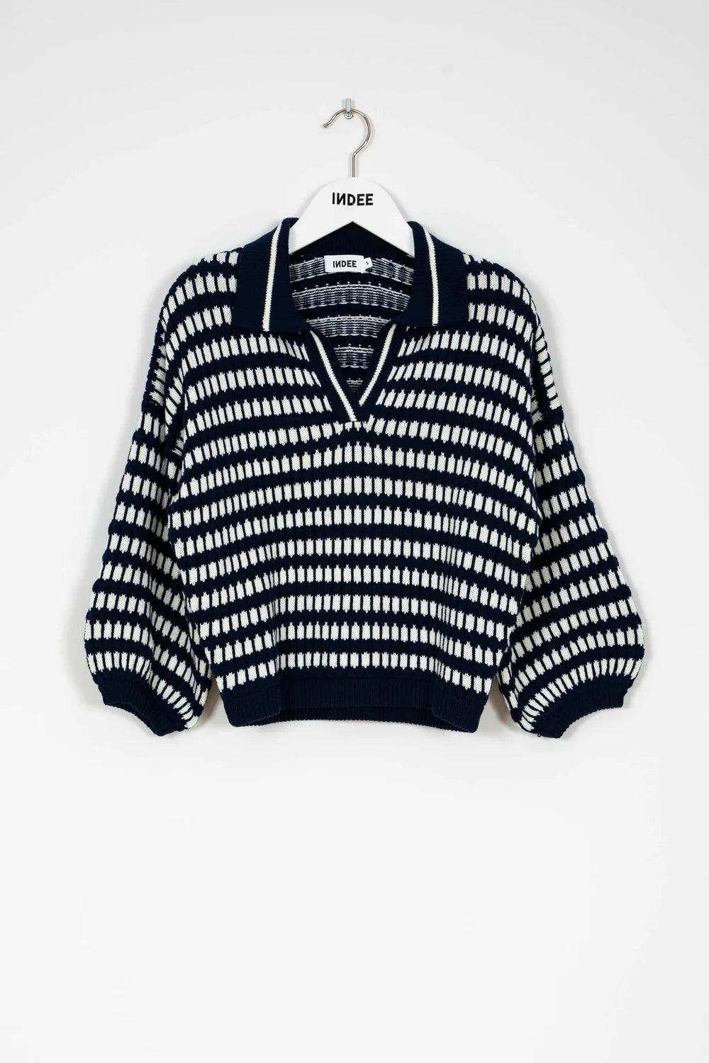 Bicolor Polo Pullover - Navy