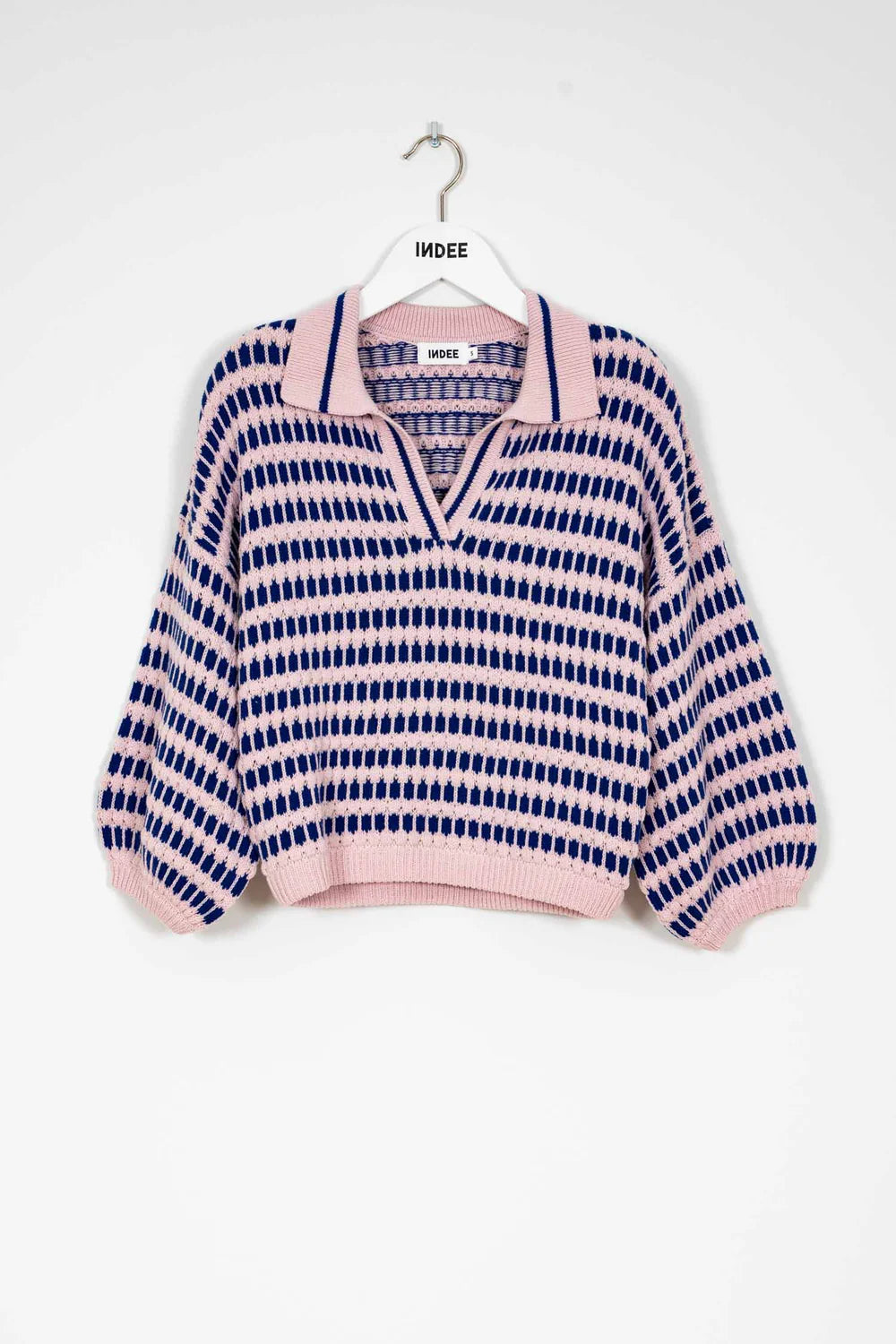 Bicolor Polo Pullover - Pink