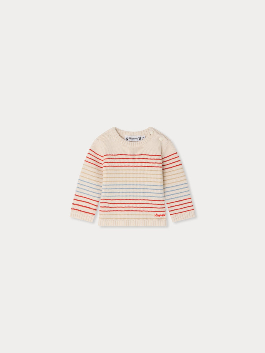 Aleski Knit Striped Sweater - RA Ecru 203 - Posh New York