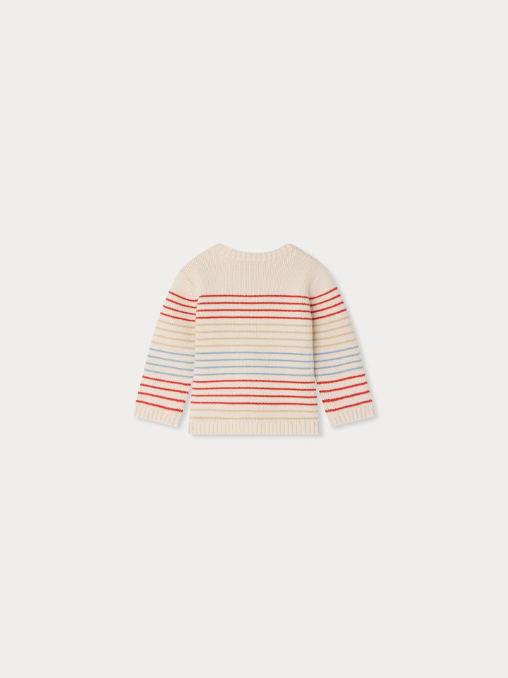 Aleski Knit Striped Sweater - RA Ecru 203 - Posh New York