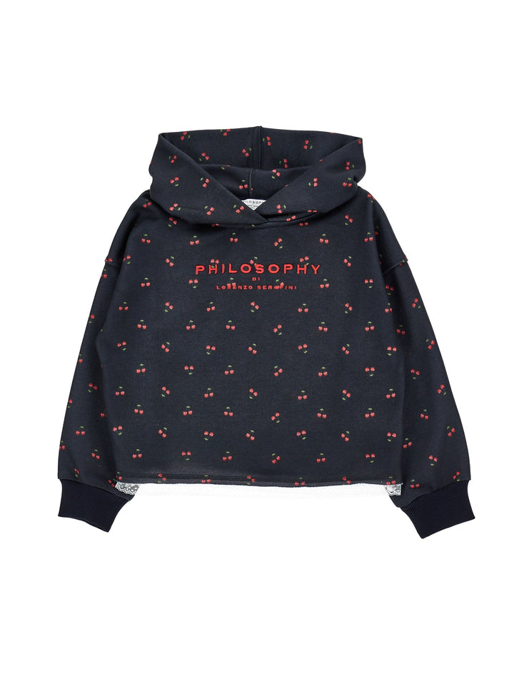 All Over Cherry Print Hoodie - Black - Posh New York