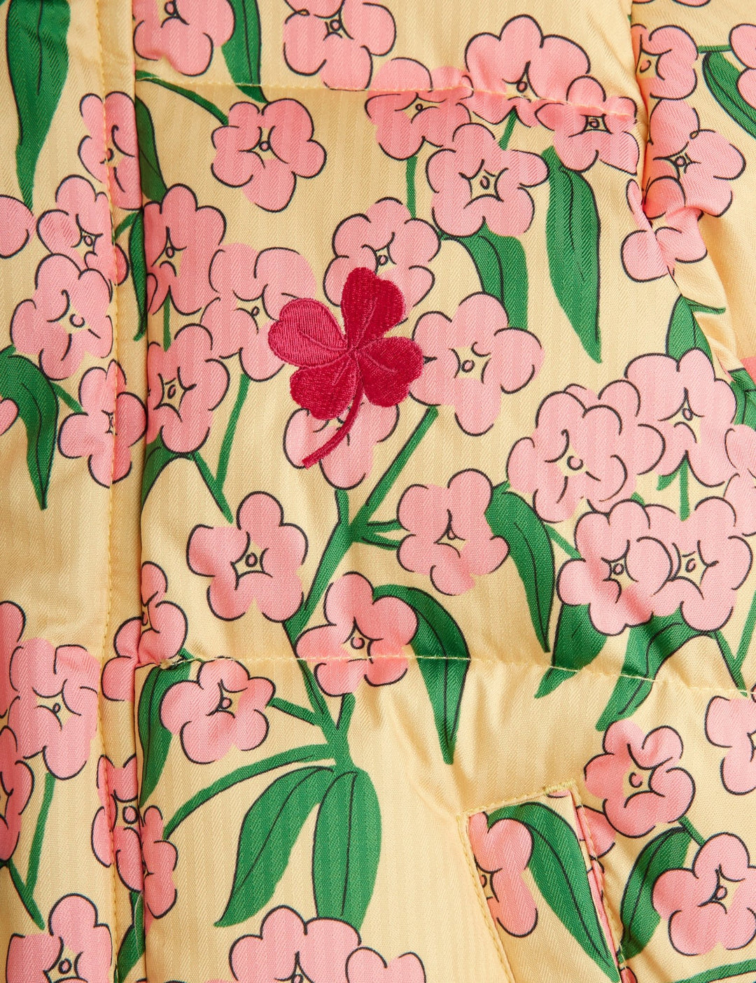 Alpine Flowers Hooded Puffer Jacket - Yellow - Posh New York