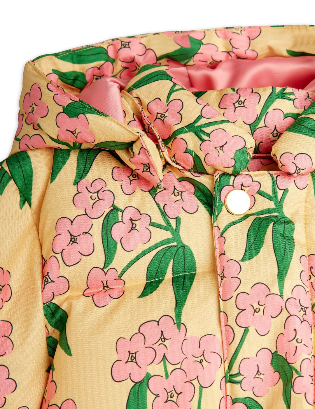 Alpine Flowers Hooded Puffer Jacket - Yellow - Posh New York