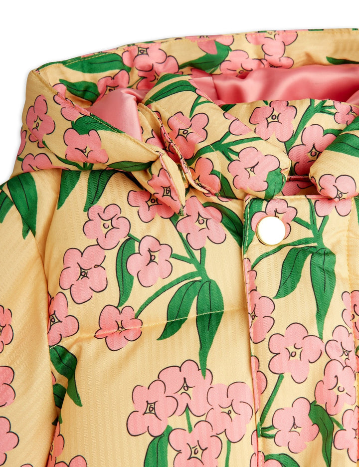Alpine Flowers Hooded Puffer Jacket - Yellow - Posh New York
