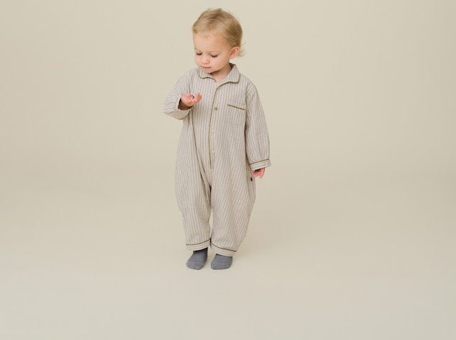 Andy Stripe Romper - Beige - Posh New York