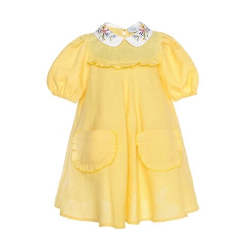 Aria Linen Dress - Yellow - Posh New York