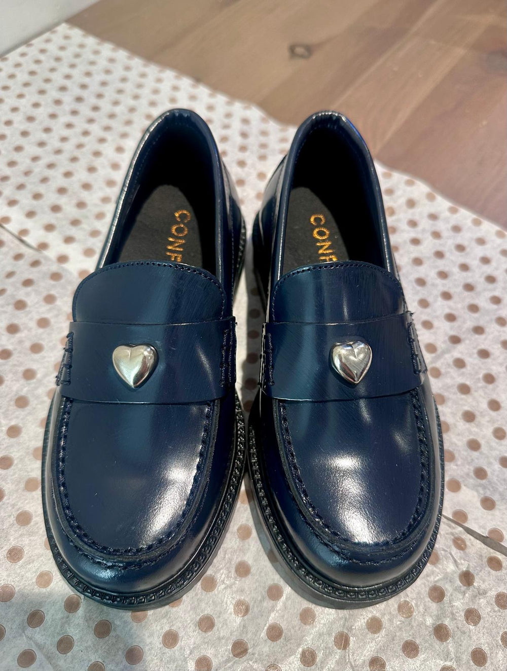 Azul Marino Heart Loafers - Blue - Posh New York