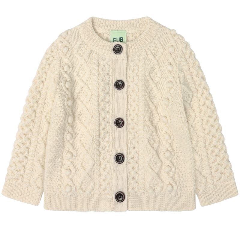 Baby Aran Cardigan - Ecru - Posh New York