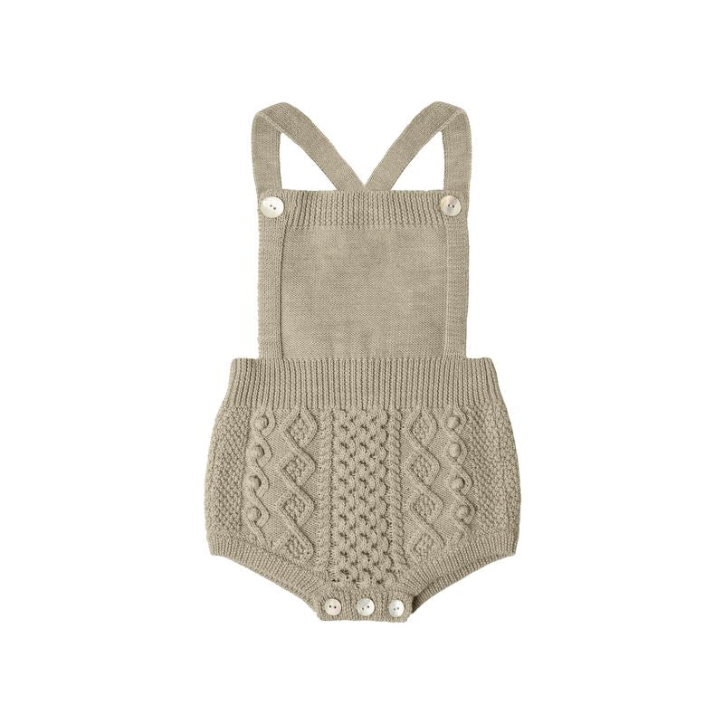 Baby Aran Shorts - Oat Melange - Posh New York
