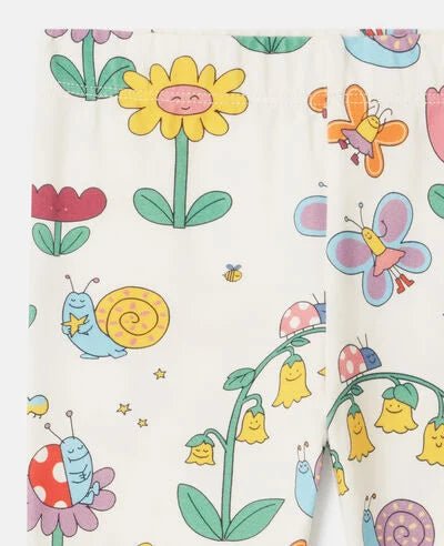 Baby Girl Printed Leggings - White - Posh New York