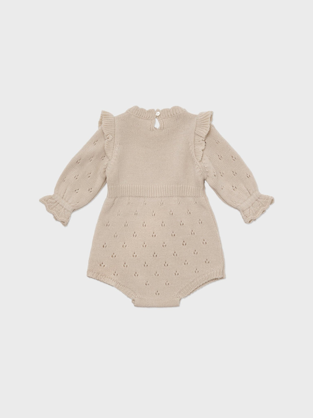 Baby Lena Knit Romper - Beige - Posh New York