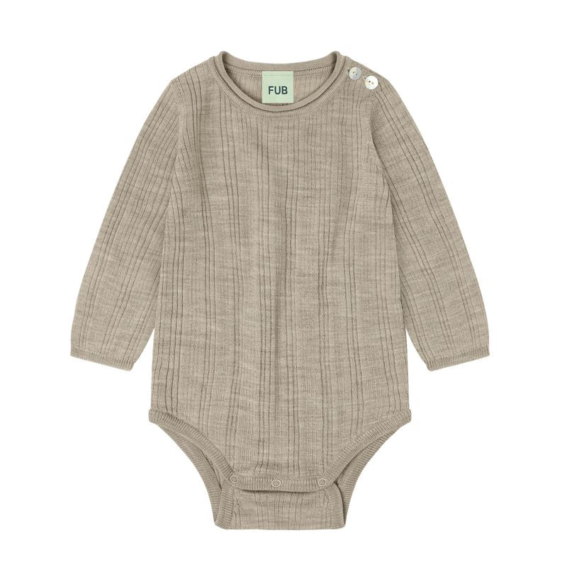 Baby Pointelle Body - Oat Melange - Posh New York