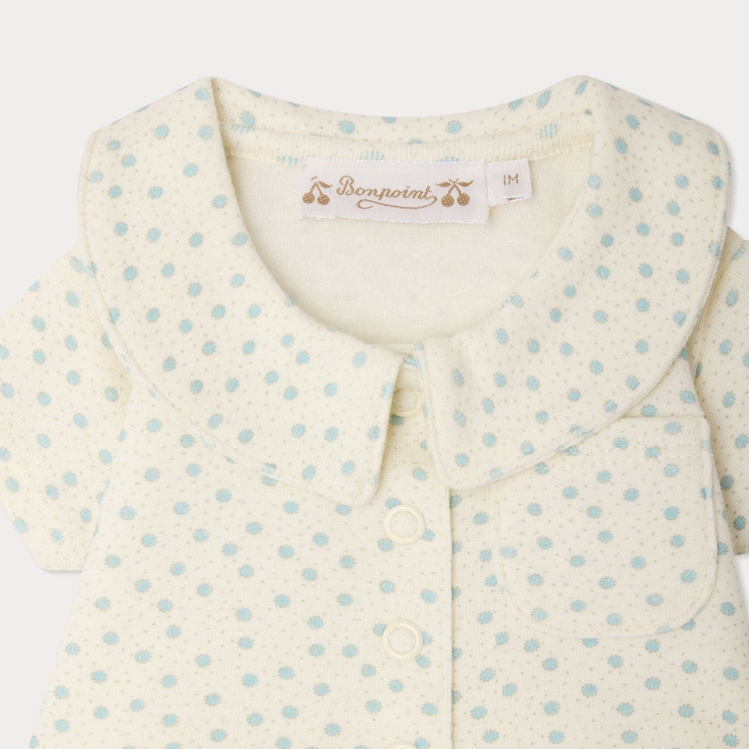 Baby Set With Poka Dots And Collar - PO Bleu 715 - Posh New York