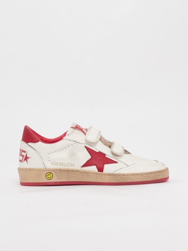 Ballstar Strap Nappa - White/Red - Posh New York