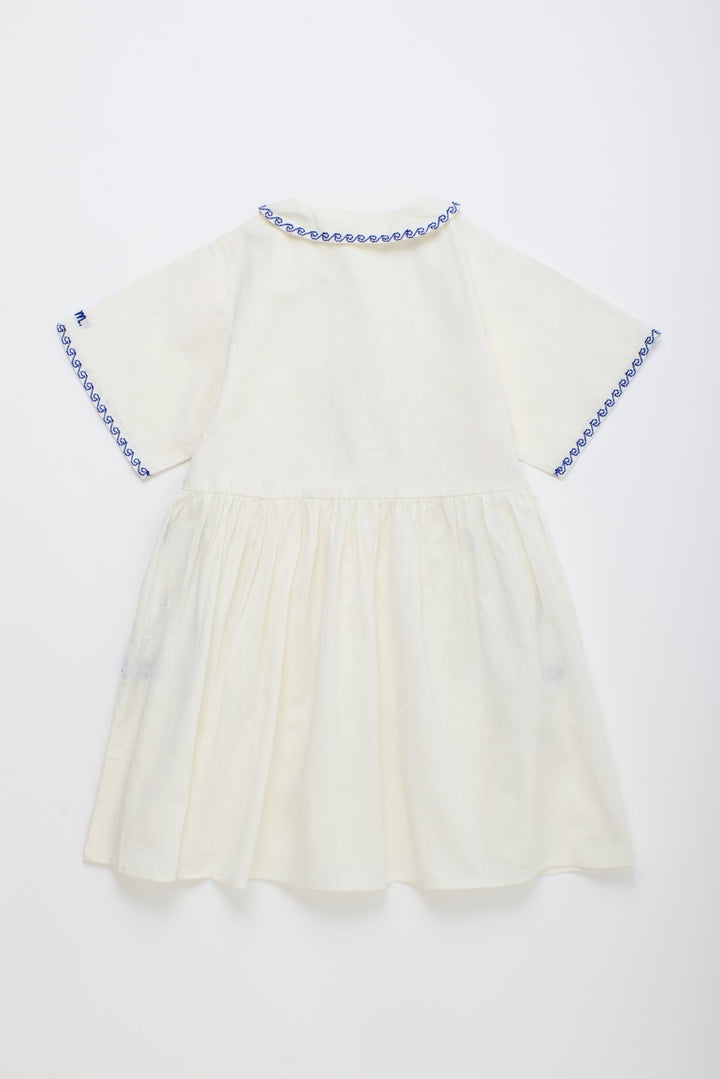 Barcos Embroidered Dress - White - Posh New York