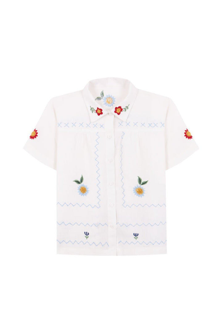 Barqueiro embroidered blouse - White - Posh New York