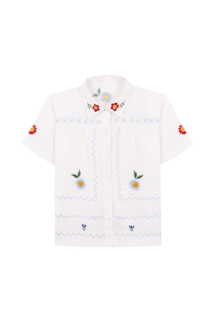 Barqueiro embroidered blouse - White - Posh New York