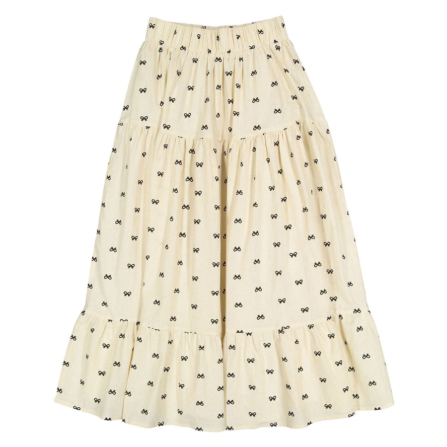 Beige Bow Tiered Skirt - Beige - Posh New York