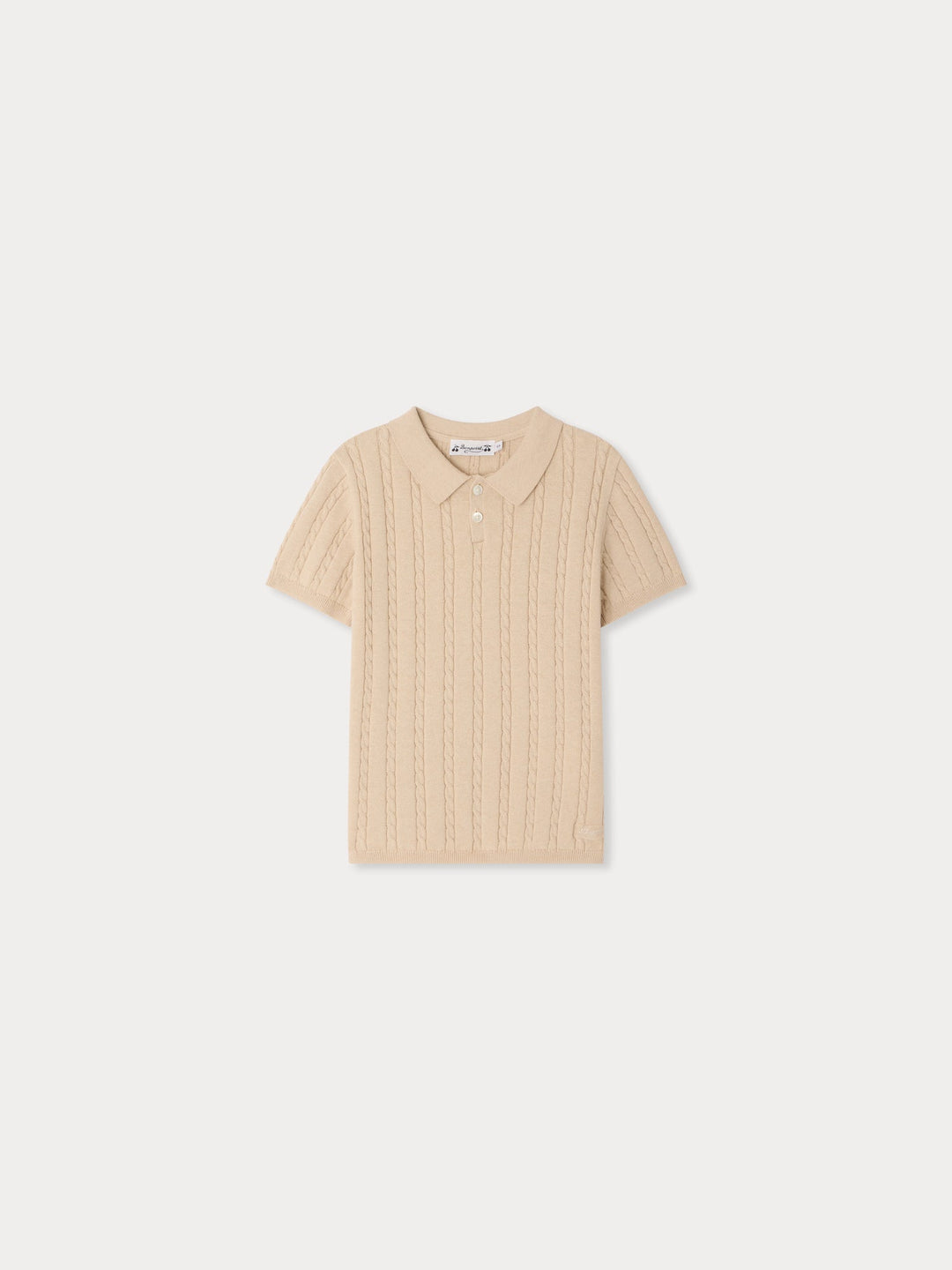 Beige Knit Ribbed Polo - Beige Chine 160B - Posh New York
