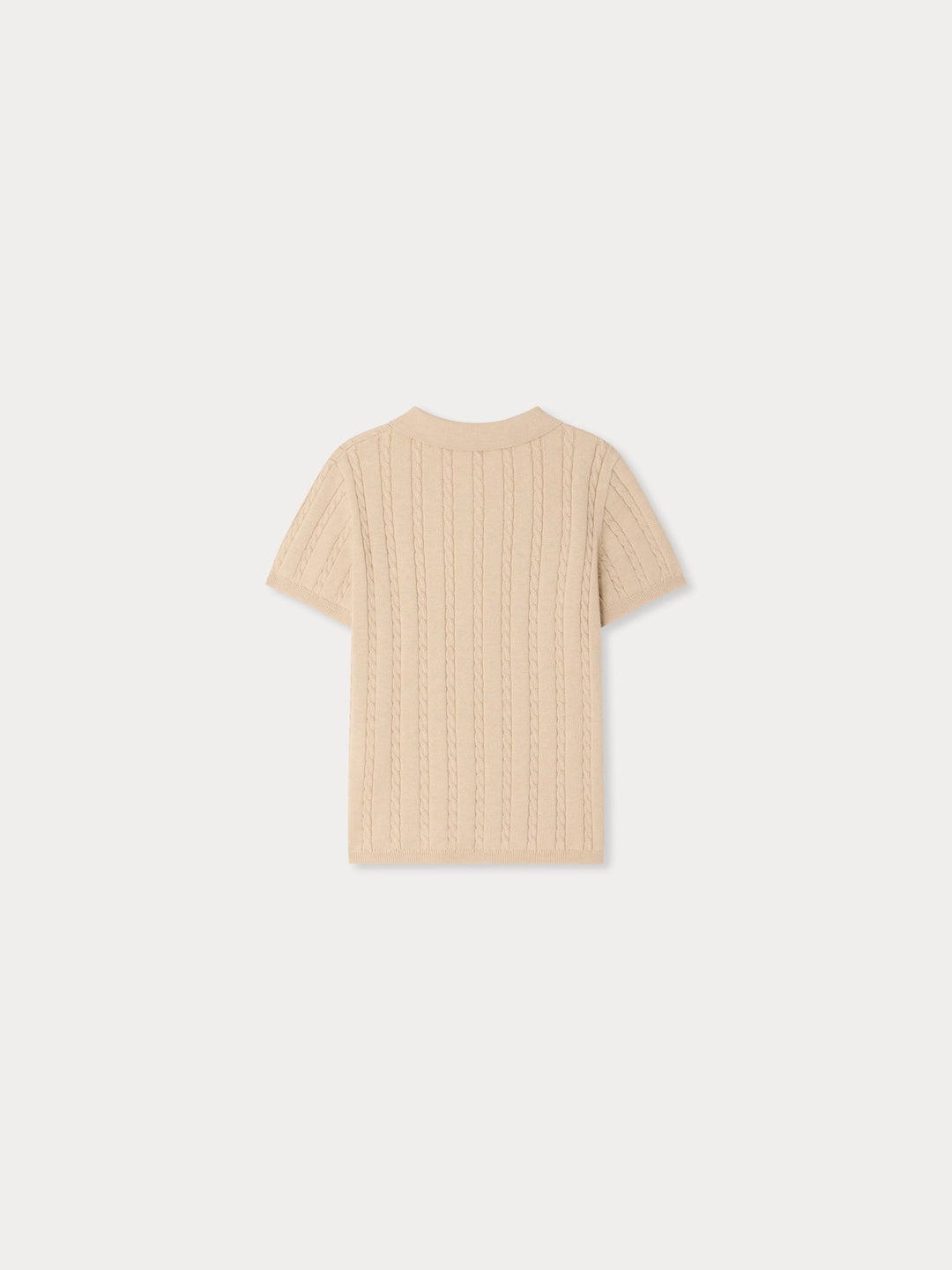 Beige Knit Ribbed Polo - Beige Chine 160B - Posh New York