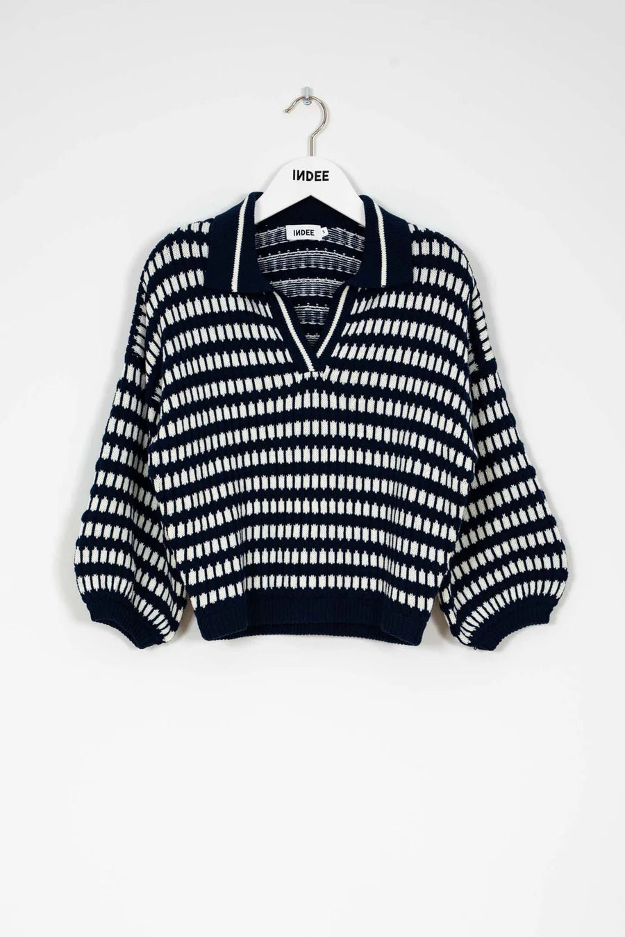 Bicolor Polo Pullover - Navy - Posh New York