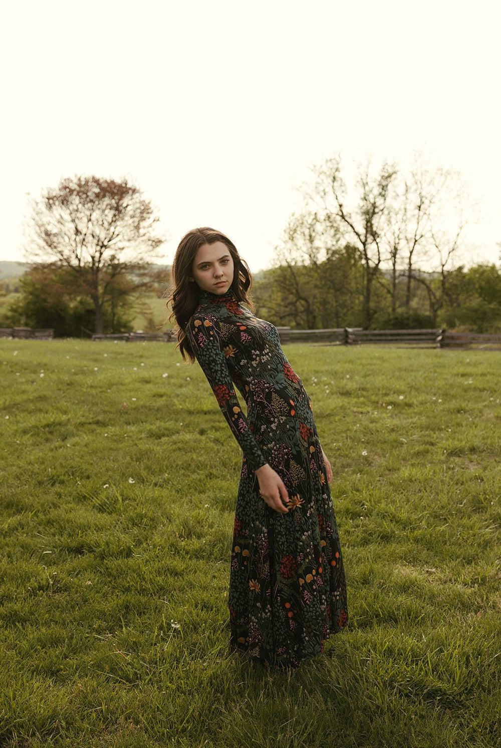 Black Autumn Print Dress - Black - Posh New York