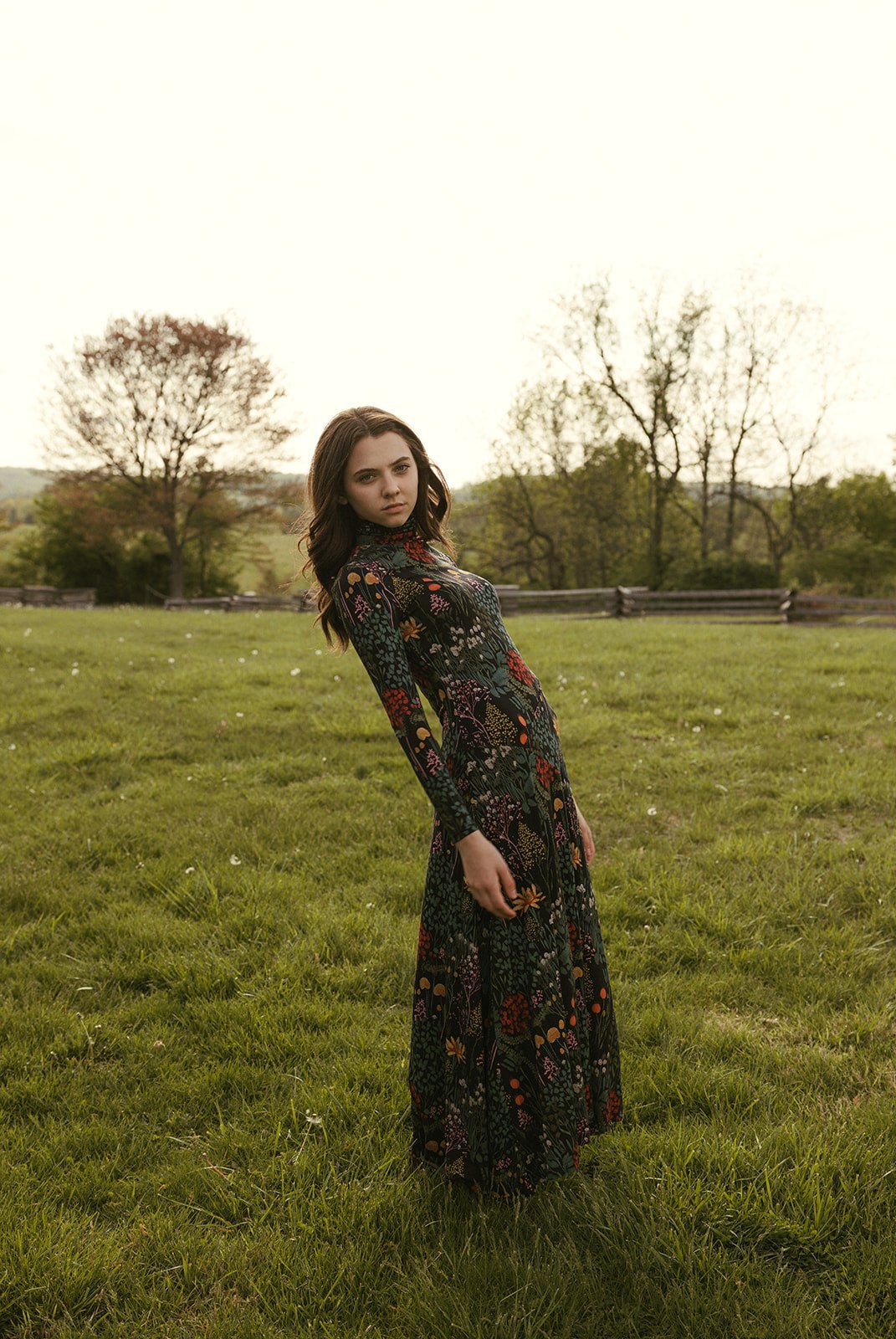 Black Autumn Print Dress - Black - Posh New York