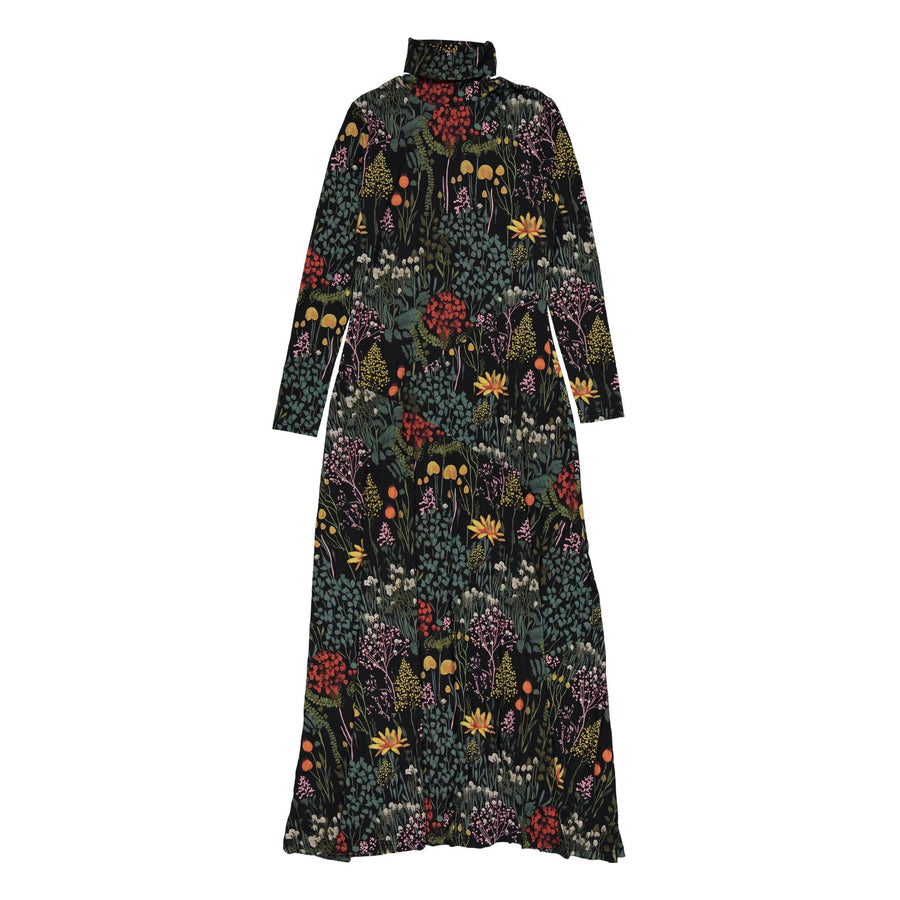 Black Autumn Print Dress - Black - Posh New York