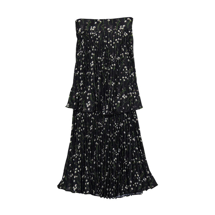 Black Floral Buds Layered Skirt - Print - Posh New York