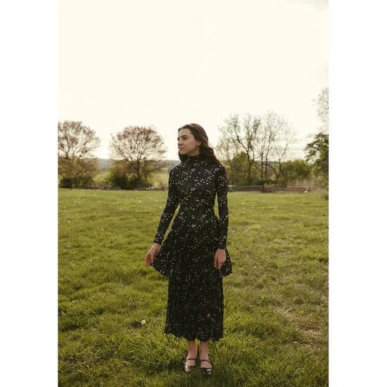 Black Floral Buds Layered Skirt - Print - Posh New York
