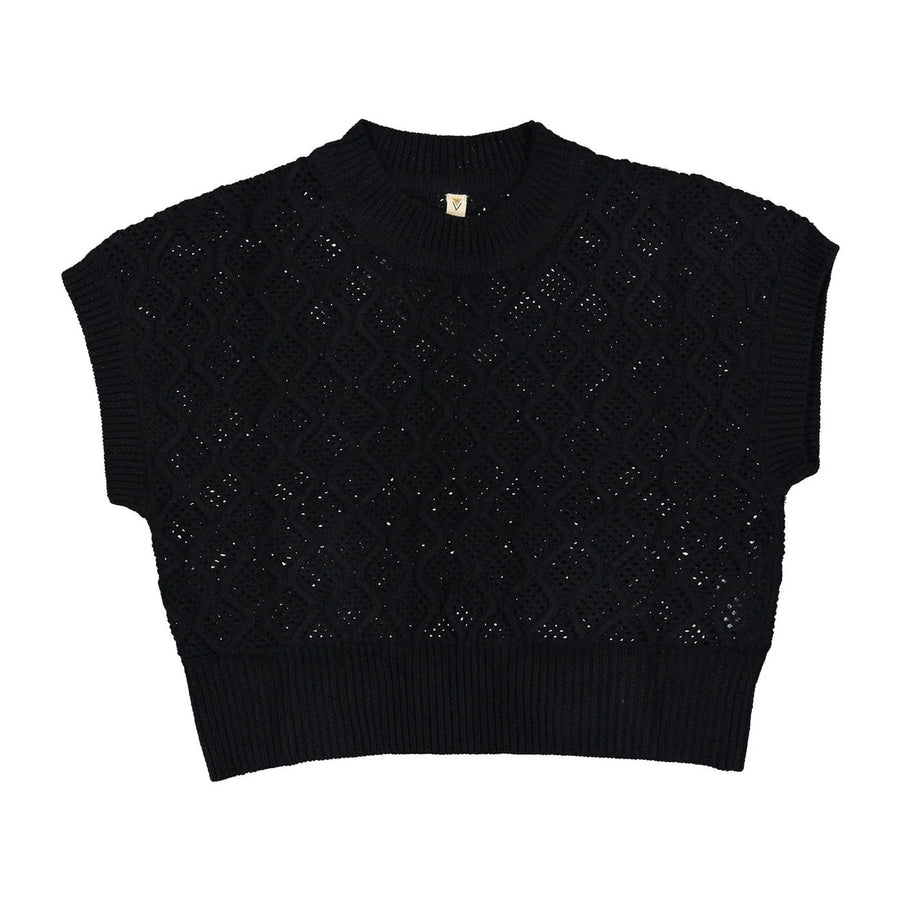 Black Knit Vest - Black - Posh New York