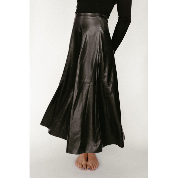 Black Leather Maxi Skirt - Posh New York