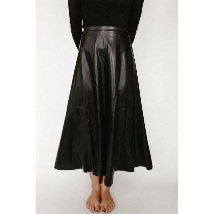 Black Leather Maxi Skirt - Posh New York