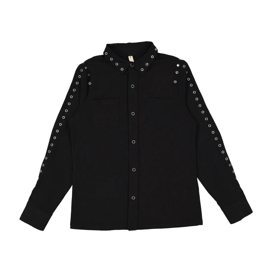 Black Rings Snap Blouse - Posh New York