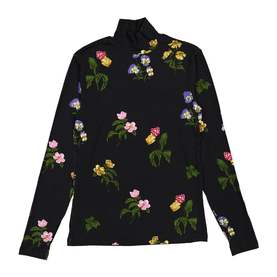 Black Roses Turtleneck - Black - Posh New York