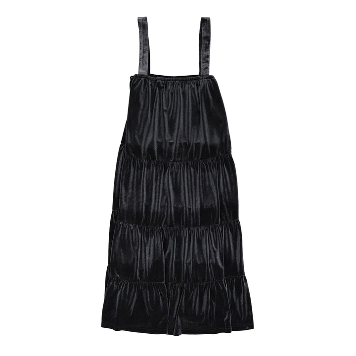 Black Velvet Tiered Jumper - Black - Posh New York