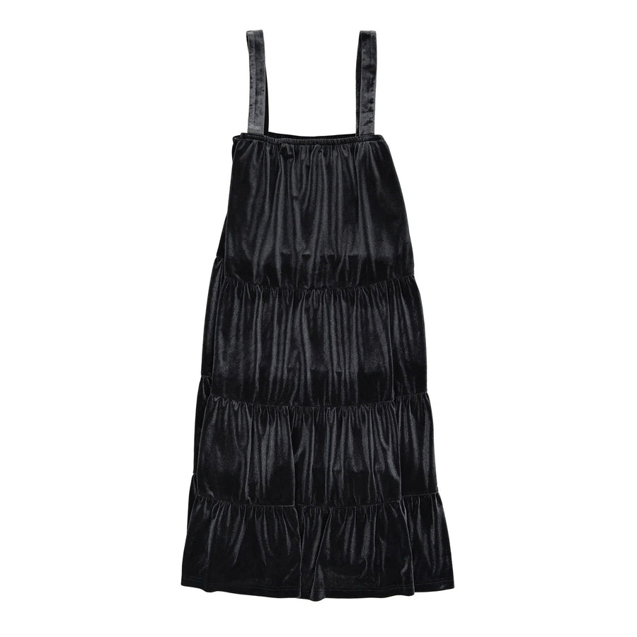 Black Velvet Tiered Jumper - Black - Posh New York
